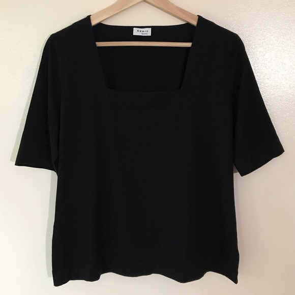 Akris • 16 • Square Neck Solid Black Top - Picture 1 of 6